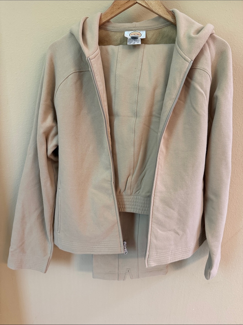Talbots Light Beige Hooded Utility Jacket and Sweatpants Set